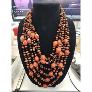 Jay King DTR 925 Sterling Silver Jasper Onyx Tiger Eye Beaded 6-Strand Necklace